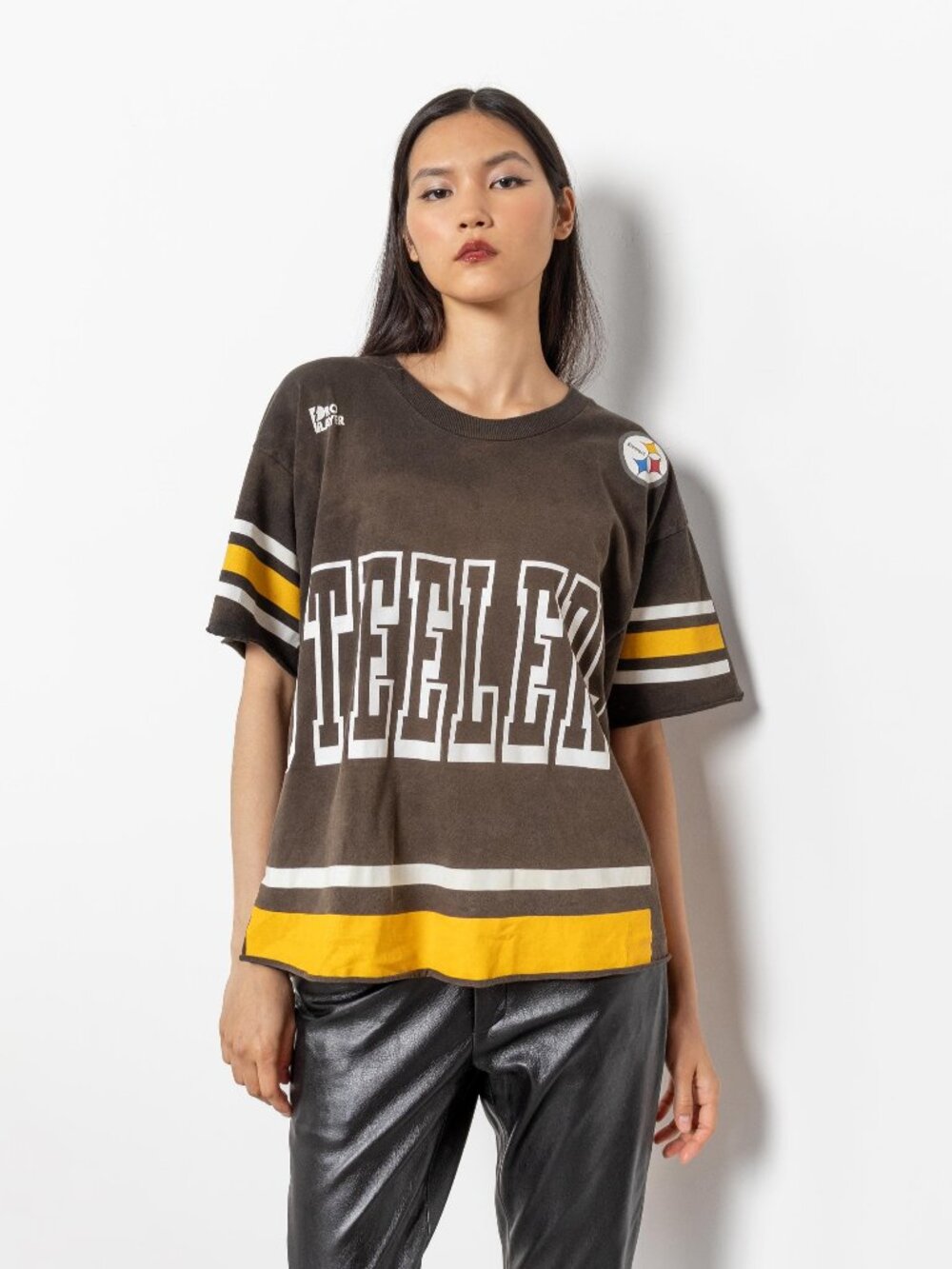 Vintage 90s Steelers Jersey Tee, NFL Football Graphic, Oversized Medium